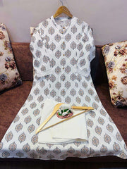 Beautiful cotton aline pattern kurt-pant set - Eraya