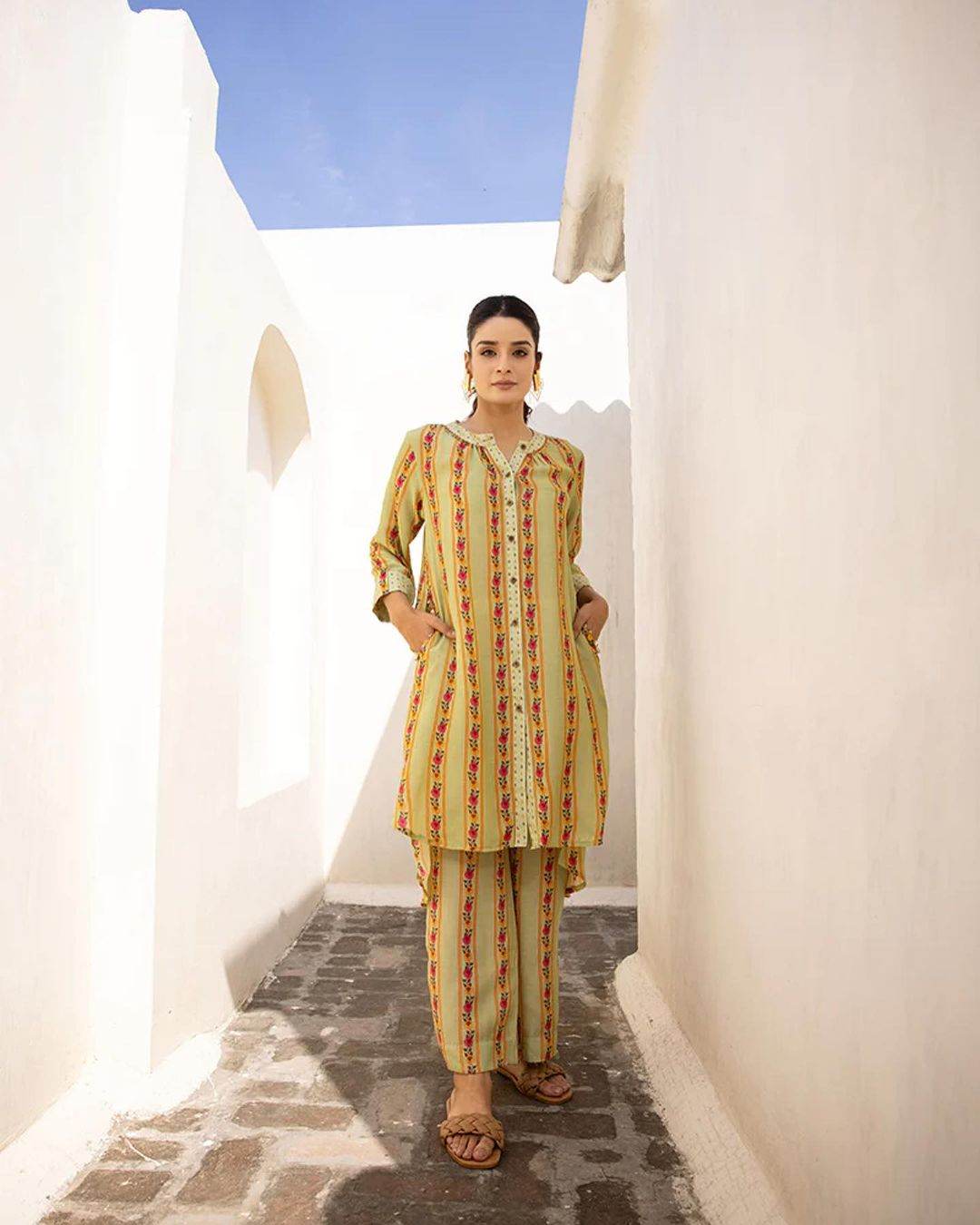 Premium muslin fabric digital print co-ord set - Eraya