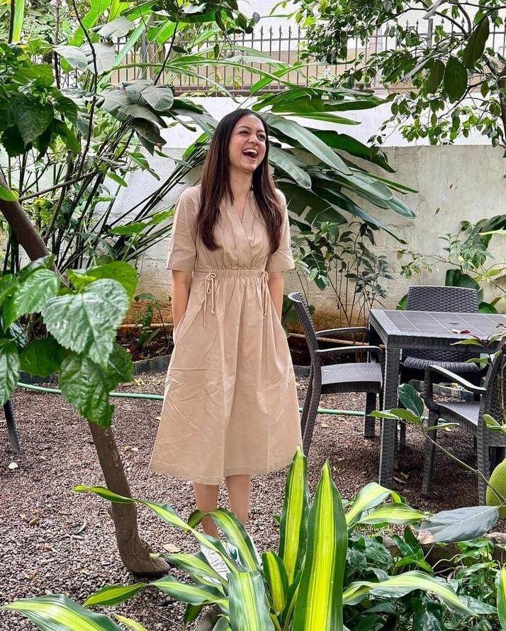 Beautiful summer cotton-slub fabric midi-dress - Eraya