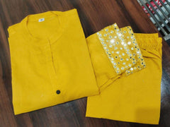 Summer special yellow cotton co-ord set - Eraya