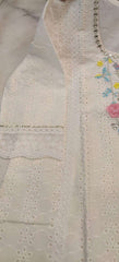 Premium authentic chikan schiffli cotton fabric kurti set - Eraya