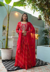 Special Bandhej Print Georgette Skirt Set!! - Eraya