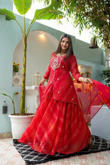 Special Bandhej Print Georgette Skirt Set!! - Eraya