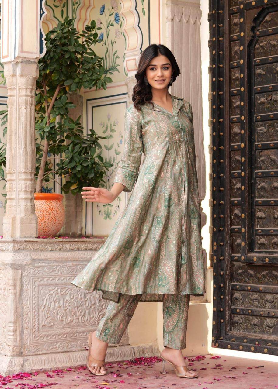 Maslin foil print long co-ord set - Eraya