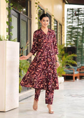 Maslin foil print long co-ord set-II - Eraya