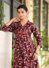 Maslin foil print long co-ord set-II - Eraya