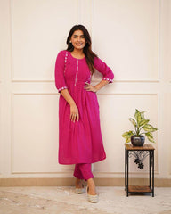 Rayon fabric office wear kurti-pant (5 colour options) - Eraya