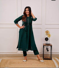 Rayon fabric office wear kurti-pant (5 colour options) - Eraya