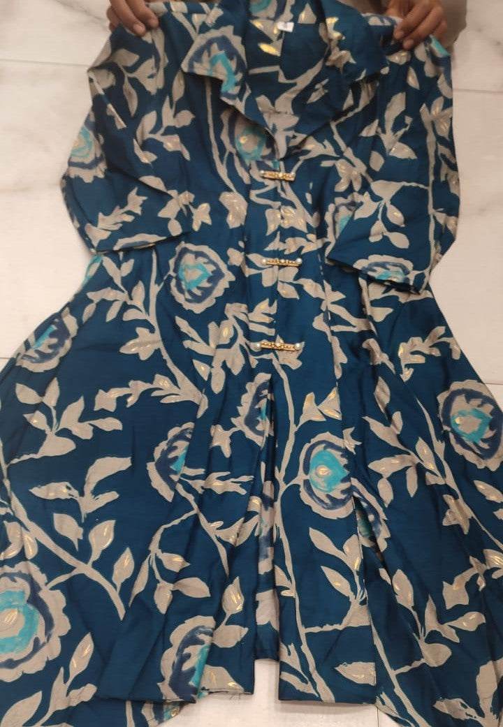 Pure muslin fabric collar-button pattern co-ord set - Eraya