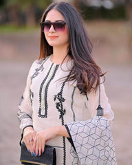 Beautiful cotton dress with unique embroidery work - Eraya