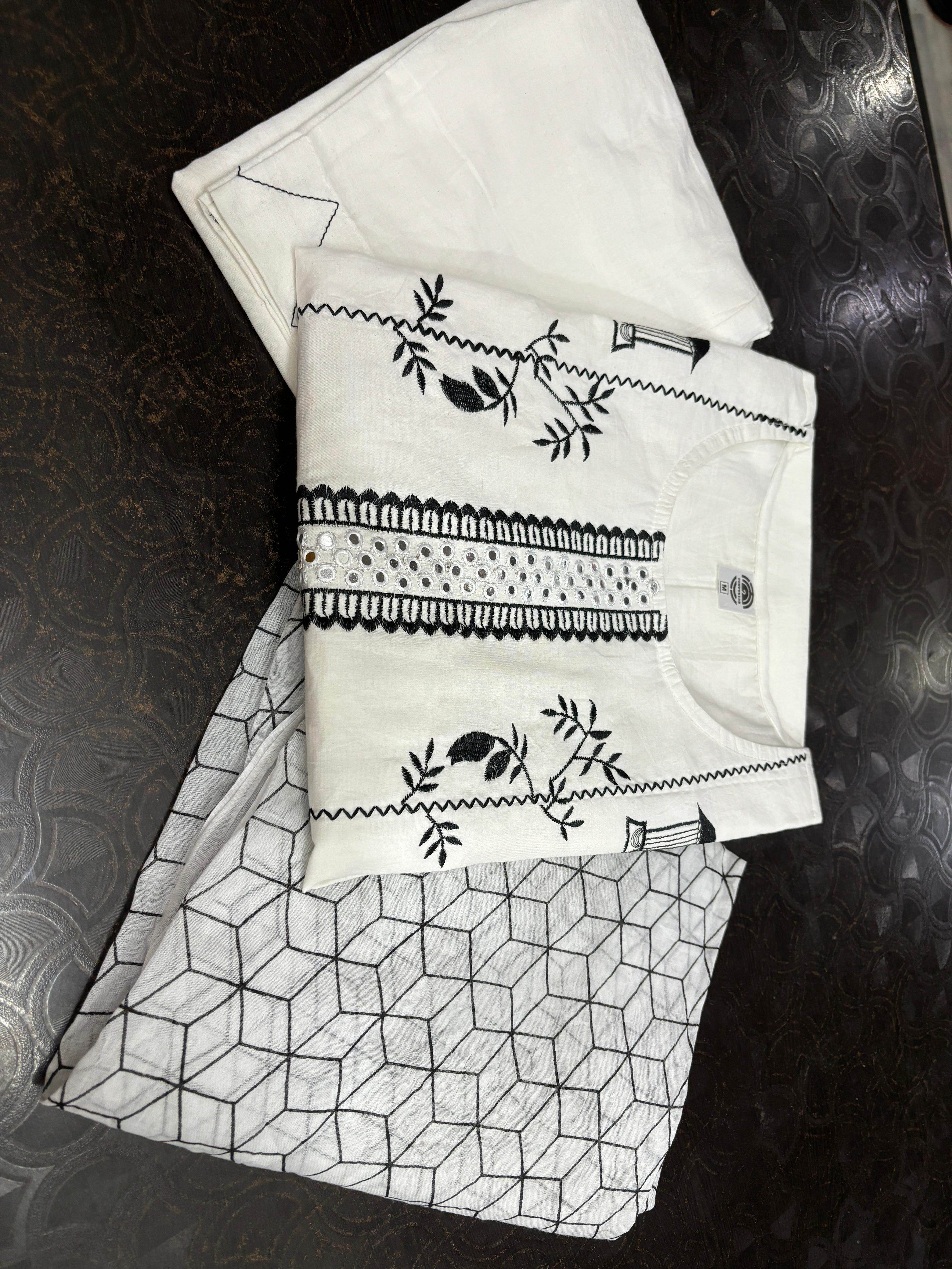 Beautiful cotton dress with unique embroidery work - Eraya