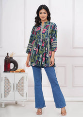 Beautiful proshin print cotton short kurti anarkali pattern-II - Eraya