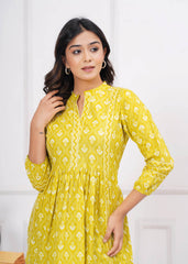Beautiful proshin print cotton short kurti anarkali pattern - Eraya