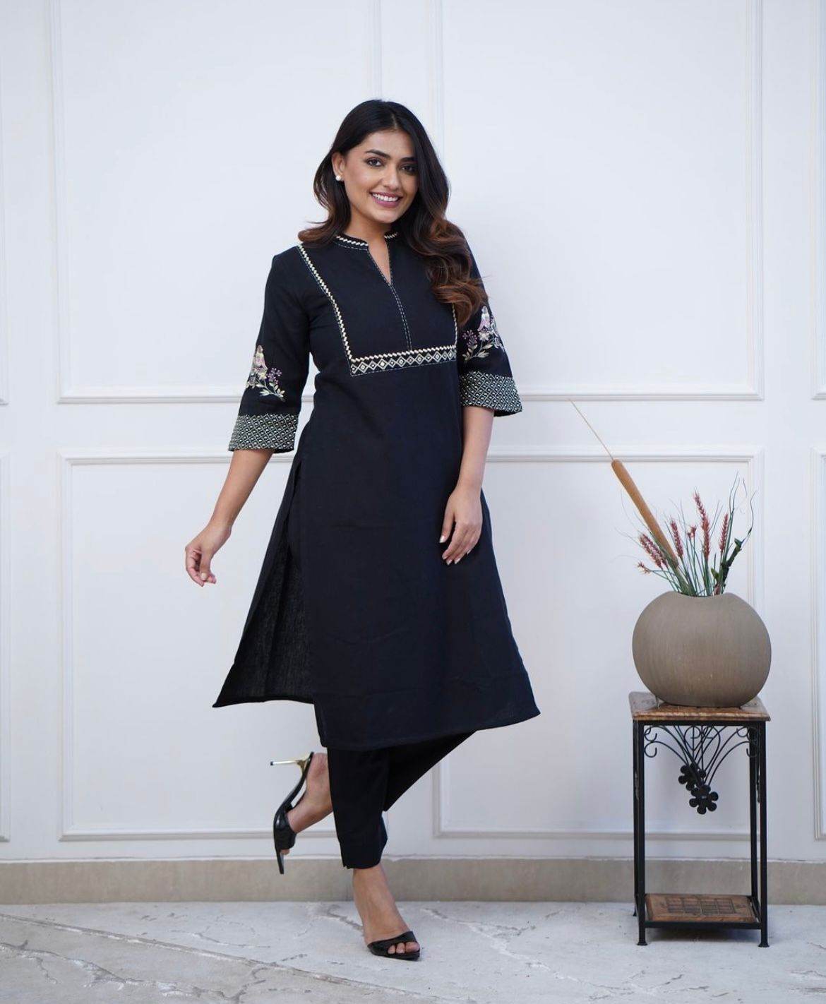 Summer special elegant cotton flex kurti-pant set - Eraya