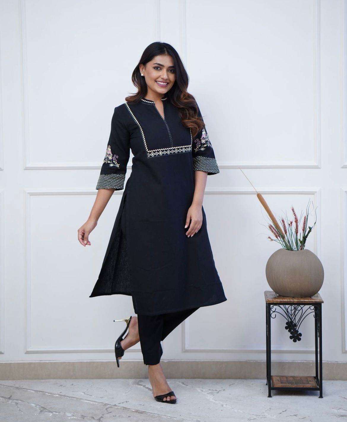Summer special elegant cotton flex kurti-pant set - Eraya