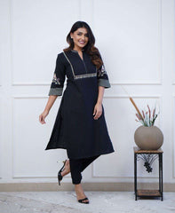 Summer special elegant cotton flex kurti-pant set - Eraya