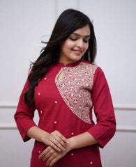 Summer special beautiful cotton fabric embroidered co-ord set - Eraya