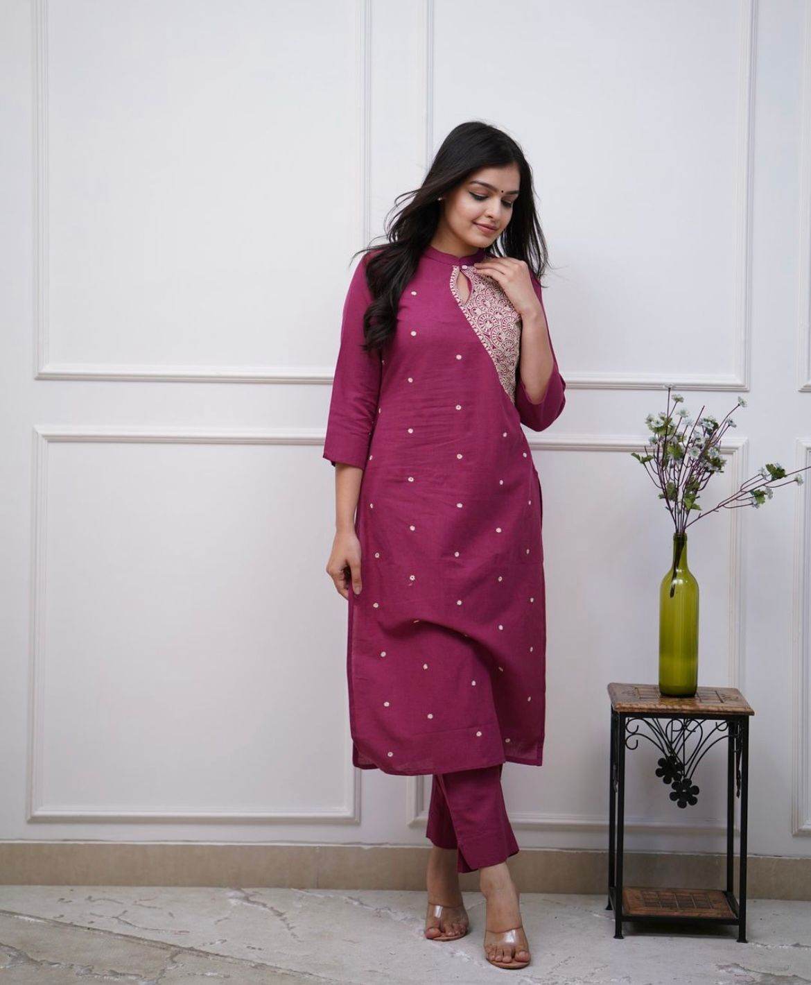 Summer special beautiful cotton fabric embroidered co-ord set - Eraya