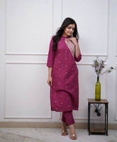 Summer special beautiful cotton fabric embroidered co-ord set - Eraya