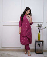 Summer special beautiful cotton fabric embroidered co-ord set - Eraya