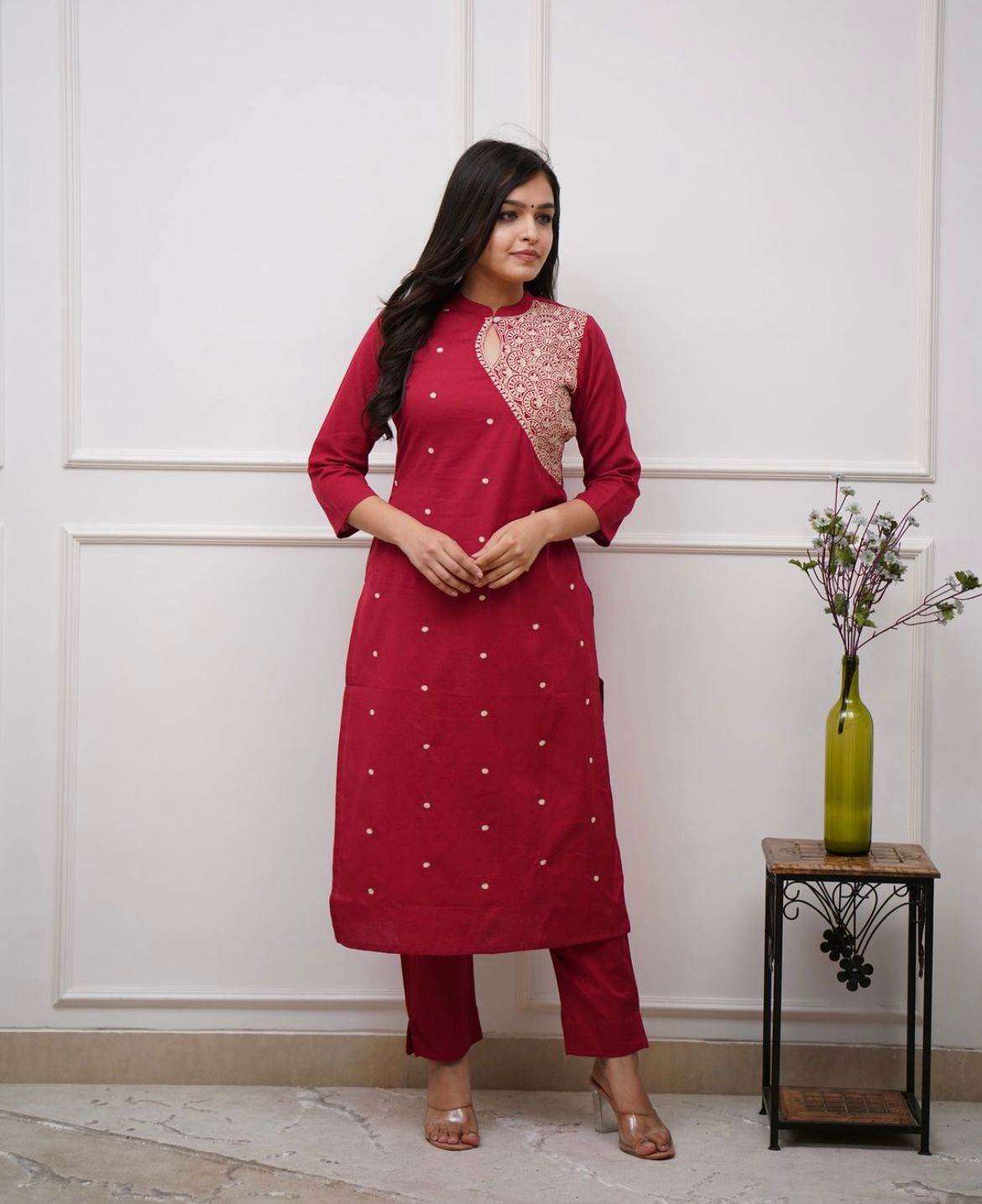 Summer special beautiful cotton fabric embroidered co-ord set - Eraya