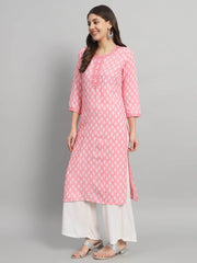 Procion printed rayon straight kurta pant set - Eraya