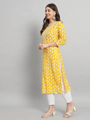 Procion printed rayon straight kurta pant set - Eraya