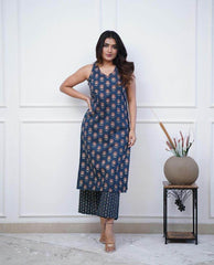 Pure cotton summer chic cut sleeves printed co-ord set - Eraya