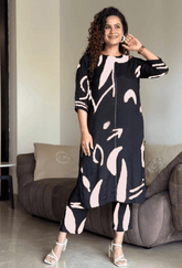 Premium cotton crafted printed co-ord set - Eraya