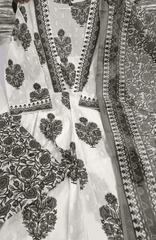 Heavy mirror work zari weaving three piece cotton kurti set - Eraya