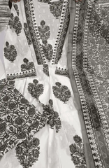 Heavy mirror work zari weaving three piece cotton kurti set - Eraya