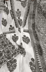 Heavy mirror work zari weaving three piece cotton kurti set - Eraya