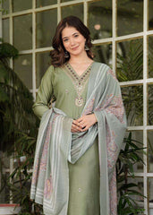 Beautiful silk fabric three piece kurti set paired with printed chanderi silk dupatta - Eraya