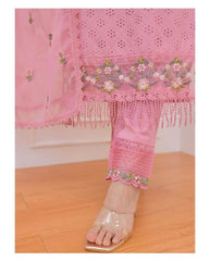 Heavy Afghani Cotton chikan suit set paired with organza dupatta - Eraya