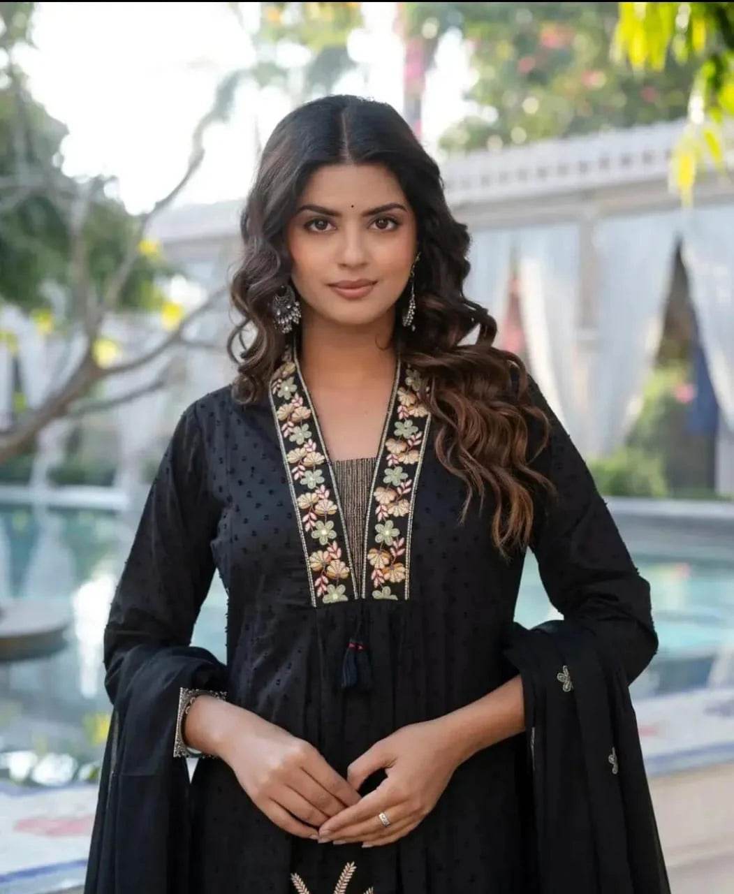 Pure cotton pintex work three piece kurti set - Eraya