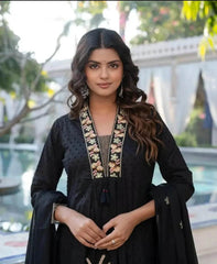 Pure cotton pintex work three piece kurti set - Eraya