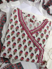 Pure cotton Angarkhi pattern premium kurta set - Eraya