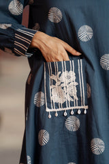 Handcrafted boho apparel: Block-printed and embroidered kurta-plazo set - Eraya