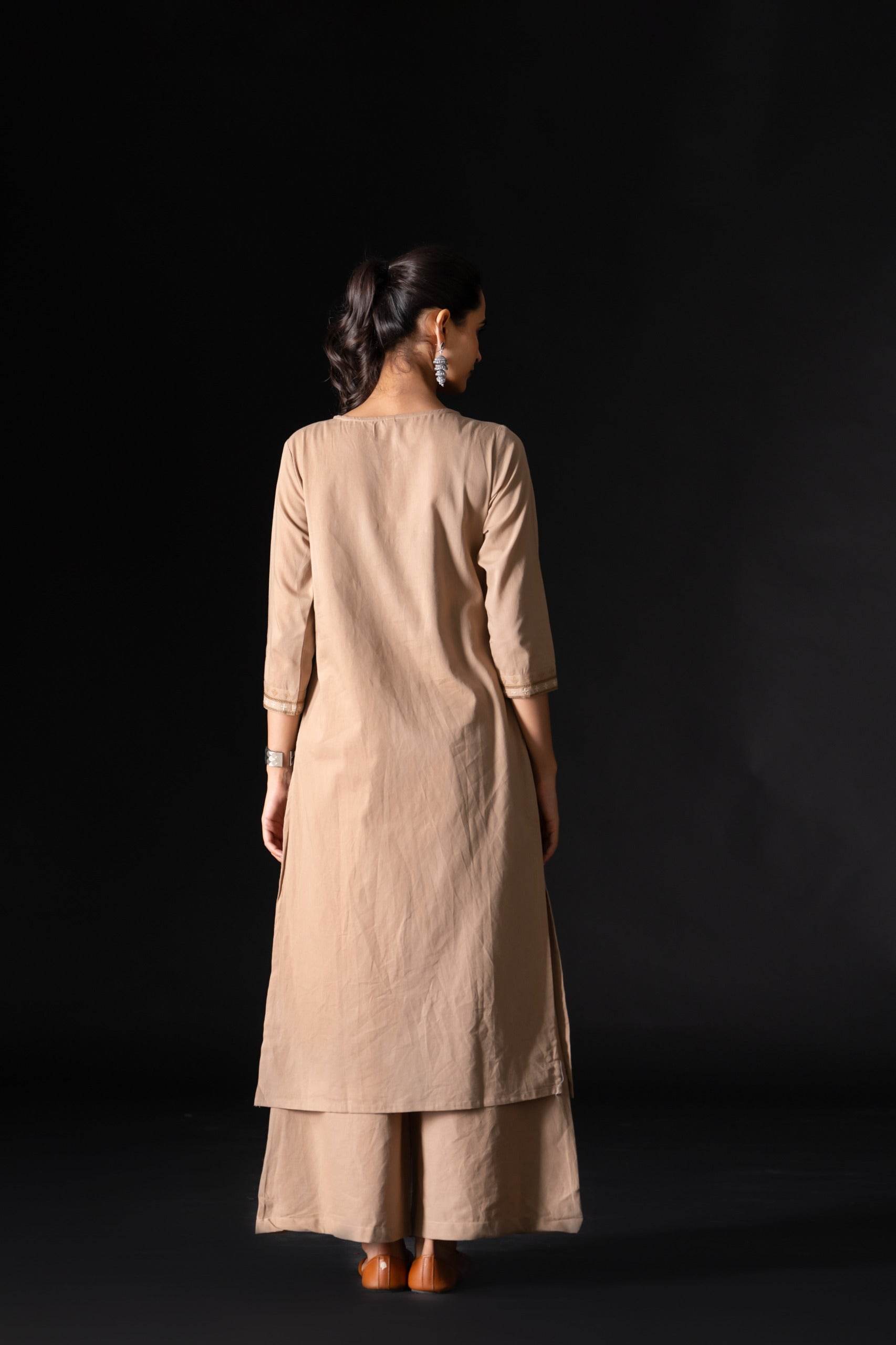 The house of khakhi- Fine embroidered kurta and plazo set - Eraya