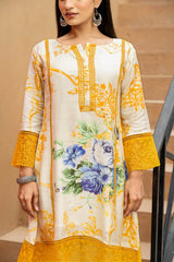 Elegance of maslin: A modernized digital printed and lace work co-ord set - Eraya