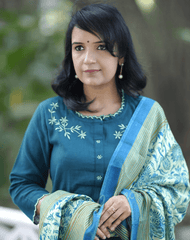 Exclusive khadi cotton three piece kurti set - Eraya