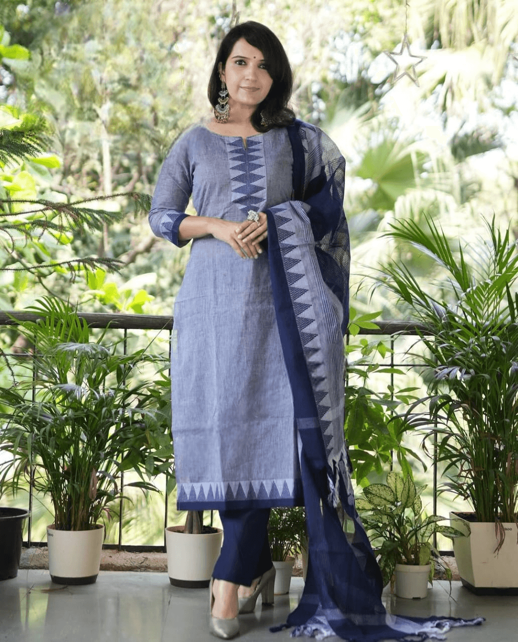 South cotton finish three piece handloon kurta set - Eraya
