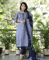 South cotton finish three piece handloon kurta set - Eraya