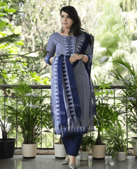 South cotton finish three piece handloon kurta set - Eraya