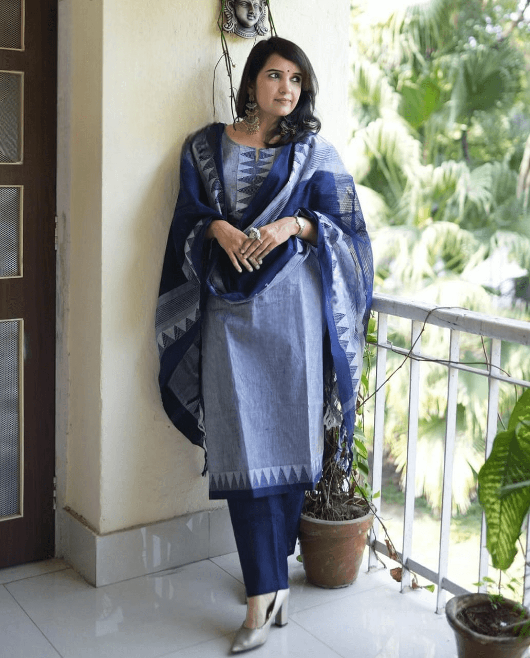 South cotton finish three piece handloon kurta set - Eraya