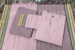 The enchanting rose gold coloured three piece kurti set - Eraya