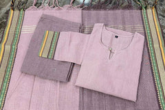 The enchanting rose gold coloured three piece kurti set - Eraya