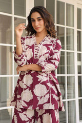 Classic summer stylish cotton printed co-ord set - Eraya