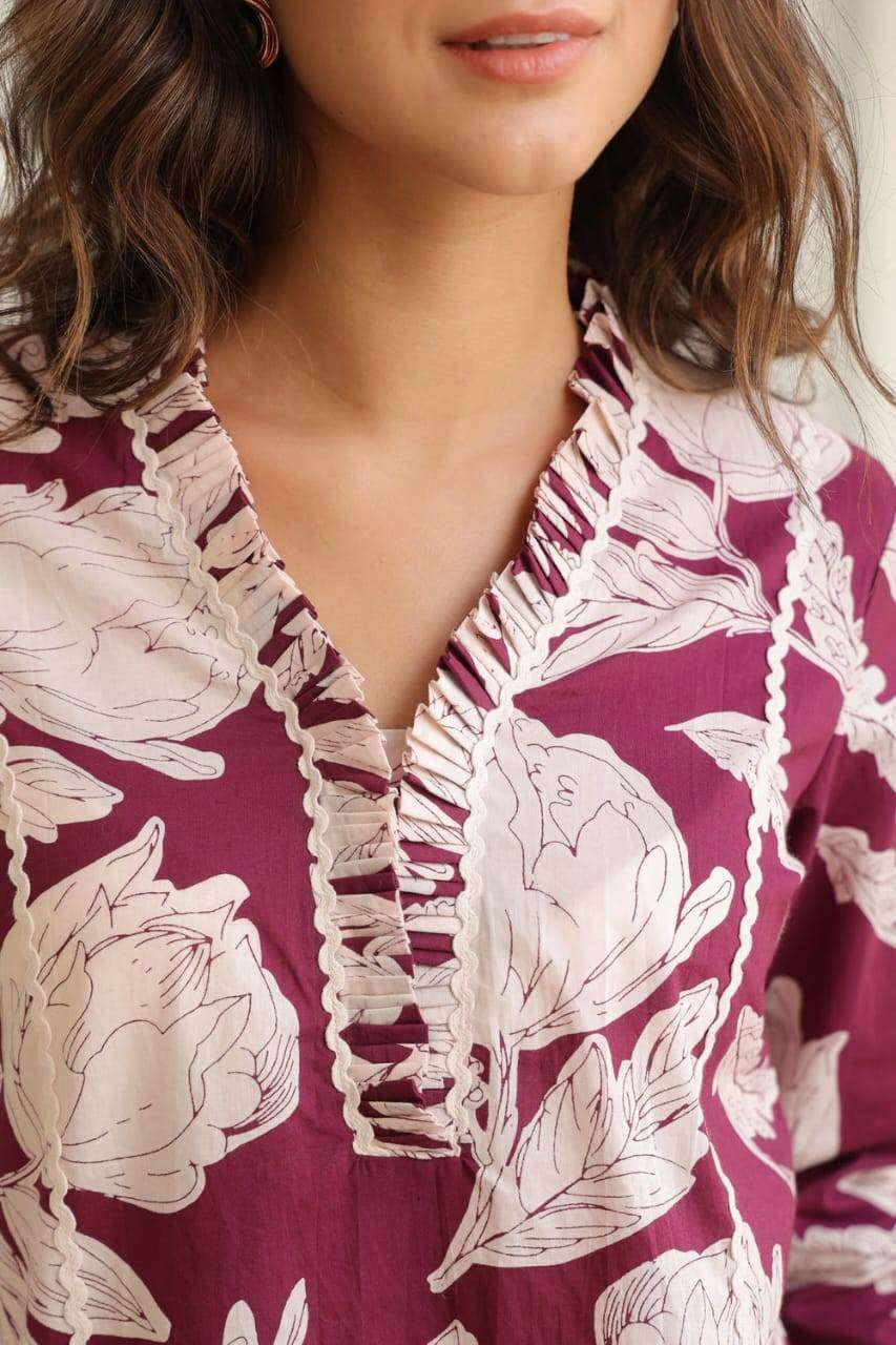 Classic summer stylish cotton printed co-ord set - Eraya