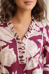Classic summer stylish cotton printed co-ord set - Eraya